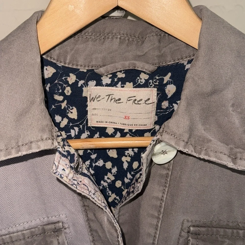 Free People jacket apollo utility patchwork shacket lilac skies we the free XS